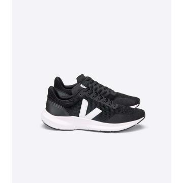 Veja MARLIN V-KNIT Men's Running Shoes Black/White | CA 141WNB